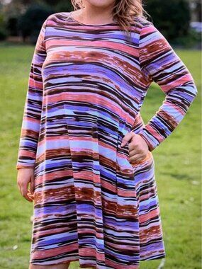 Ladies size 2X striped dress 10.00